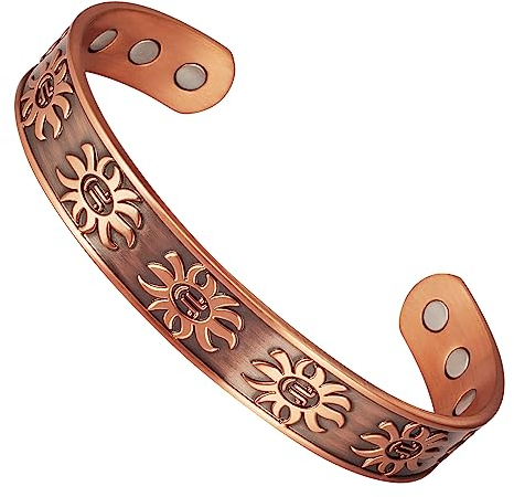 EnerCoppeX Magnetisches Kupferarmband gegen Arthritis - Mit 8 starken Magneten (3500 Gauss), verstellbarer Größe und hochwertigem Schmuck für Schmerzlinderung (A)
