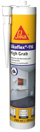 SIKA - Adhesivo de alto agarre - Sikaflex 116 High Grab blanco - Para materiales de construcción - Interior y exterior - Para objetos pesados - 290 ml