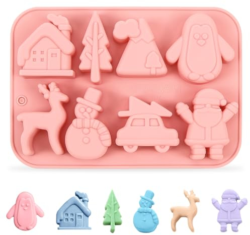 Silikonform Weihnachten Backen, Weihnachten Backform, Weihnachtsman Kuchenform, Schokoladenform, Schneemann Weihnachtsbaum Formen, für Torten Fondant Weihnachten Kekse Backen