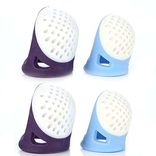 4 Pcs Thumb Guard Finger Protectors Sewing Thimble for Sewing Knitting Quilting Poke A Dot Book Cross Stitch