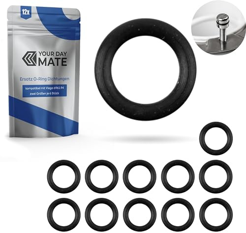 O-Ringe für Schraubenkopf-Satz, 12 Stück, je 6 x 8.3 x 5 und 9 x 6 mm, Dichtungsring kompatibel mit Viega Rotaplex, Tempoplex, Domoplex Schrauben, Dichtung für Modell 6961.94 Artikel 632 687, 632 694