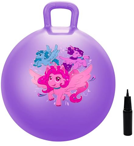 U&C Planet Sprungball 45 cm Hüpfball mit Pumpe 18 Zoll Hopper Ball für Kinder von 3-8 Jahren aufblasbare Space Hoppers Jump Ball Drinnen & Draußen, Einhorn violett