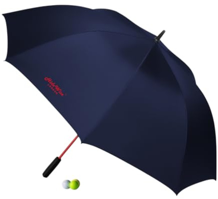 Hidewise LONDON Ombrello da golf di lusso, ultra resistente, anti-UV, antivento e antipioggia, ombrello da golf con apertura automatica, ombrello grande, disponibile in nero, blu e grigio, Blu, L