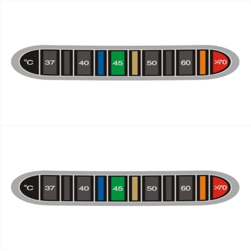 1/2 Pc Temperature Indicator - Espresso Color Changing Strip, Adhesive Thermometer Label | Reusable Bottle Thermometer Sticker, Waterproof Temperature Band for Wine, Beer Paper, 3x1 Inches