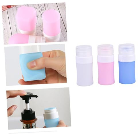 DEARMAMY 3 Pezzi Bottiglia Cosmetica in Silicone Viaggio Bottiglia Ricaricabile Bottiglie Contenitore Per Lozioni Bottiglia Di Erogazione Portatile Lozione Riempibile
