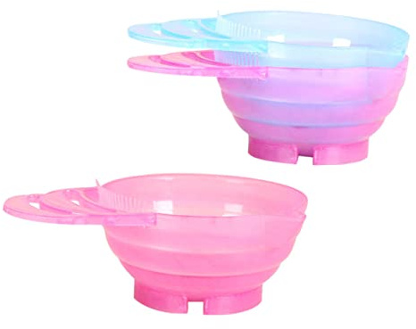 Homoyoyo 3 pièces Bol de Coloration Cheveux Plastique avec Poignée Lot de Bols Teintures Pratiques pour Salon et Usage Maison Accessoires Durables pour DIY Coloration Couleur Aléatoire