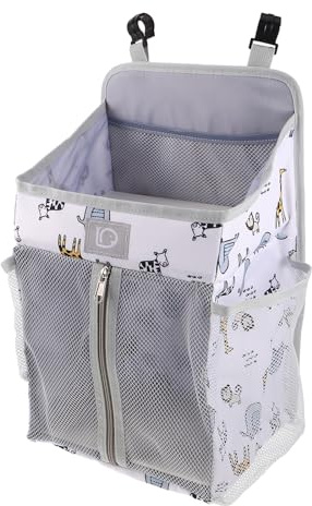 SUPVOX Bolsa de Almacenamiento para Cuna de Organizador Colgante para Pañales con Patrón de Zoológico para Cambiador de Corralito y Habitación Infantil