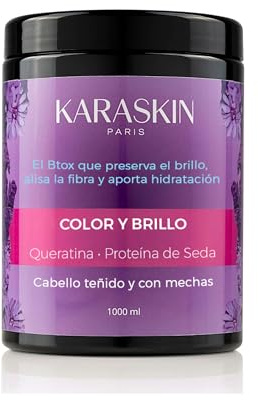 Masque Capillaire Professionnel pour Cheveux Colorés et Abîmés | Kératine & Protéine de Soie | Masque Lissant et Hydratant | 1000 ml