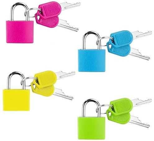 4 Pack Suitcase Locks with Keys, Small Travel Luggage Lock