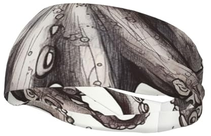 Bandeau de sport en forme de pieuvre pour homme et femme - Extensible et antidérapant - Pour cyclisme, randonnée, yoga, hockey sur glace