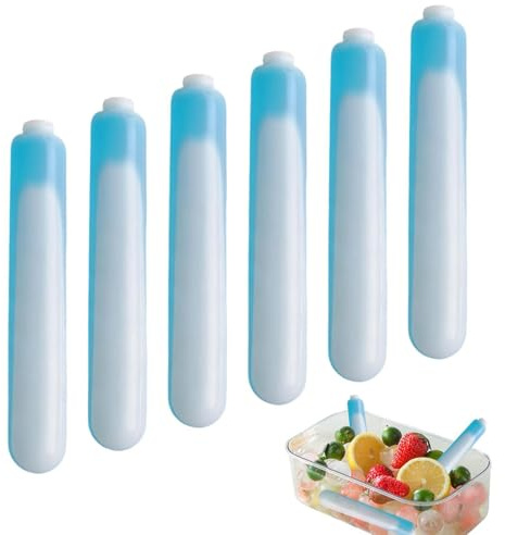 Generico Bastoncini di Ghiaccio per Bottiglie da Acqua | 6 Pezzi Riutilizzabili Sicuri Portatili,Barretta Refrigerante Per Bevande,Per Scatola Pranzo, Borsa Frigo, Bevande, Ventilatore, Casa, Viaggi,