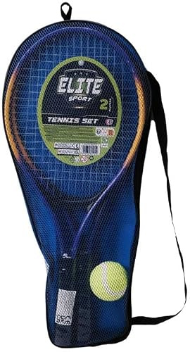 Kids Junior Tennis Starter Set with 2 Metal Rackets & 1 Ball – Children's Beginner Tennis Game Toy, Lightweight Outdoor Sports Play Set for Boys & Girls, Garden, Park & Beach Fun