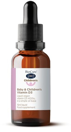 BioCare Baby & Children's Liquid Vitamin D3 - Vegan Vitamin D from Algae for Immune, Bone & Growth Support - 15ml