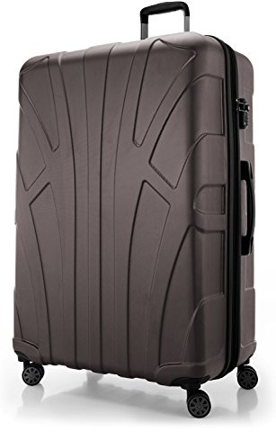 Suitline - Valigia Trolley rigido grande ABS TSA 4 ruote, 85 cm, 160 litres, Titanio