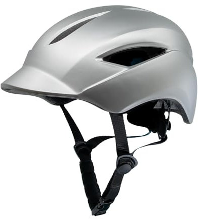 Crazy Safety Aero Fahrradhelm | Helm Kinder für Fahrrad, Skateboard, Inlineskates und BMX-Rad | Fahrradhelm Damen Herren | M 54-58 cm und L 58-61 cm | Fahrradhelm mit Reflexionsgurten (Grau)