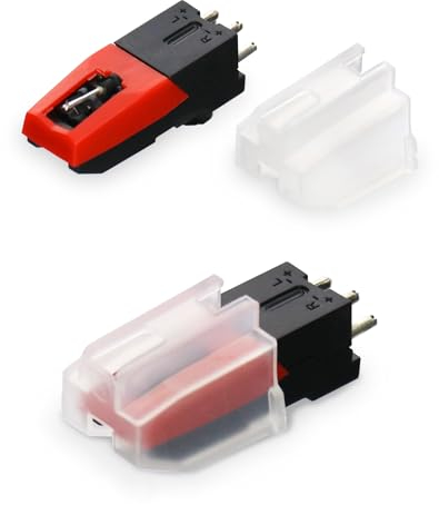 QWORK® Lot de 3 Cellule Platine Vinyle et Aiguilles Tourne Disque, Accessoires de Remplacement pour Tourne Disque Vinyle, Phonographe LP