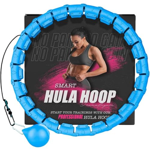 K-MART Hula Hoop con Peso, Infinity Smart Hula Hoops con Contador de 16, Masaje de Bola de Giro automático de 360 Grados, aro Infinito para Adultos, Equipo de Fitness para pérdida de Peso