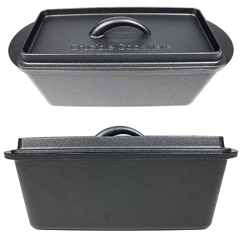 Crucible Cookware Moule à pain en fonte avec couvercle, poêle à pain, forme de four pour la cuisson, Pain artisanal - Moule à Pain en fonte
