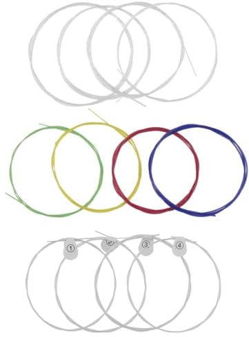 Ukulelen-Saiten, Nylon, Ukulelen-Saiten, Ersatzteil, Zubehör für Ukulele, 3 komplette Sets (bunt, transparent, weiß)