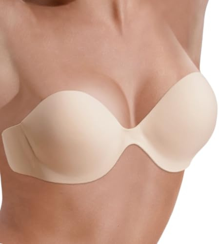 Generico Fascia Invisibile con Alette autoadesive Reggiseno Adesivo Abiti (IT, Taglia della Coppa & Taglia della Fascia, B, 1, Nudo)