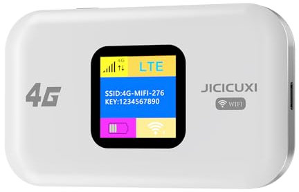 4G Mobiler WLAN Router,tragbares WLAN für unterwegs ohne Vertrag, LTE 150 Mbps,2100mAh -Lange Akkulaufzeit, LCD Display,Einfache Einrichtung ，Mobiler Hotspot für Reisen, Camping, Hotels
