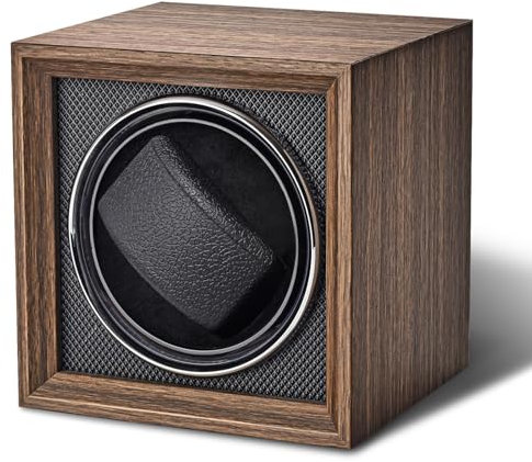 Uhrenbeweger 1 Uhr Automatik Uhrenbeweger: LOSGATOS Watch Winder mit Walnussmaserung für Automatikuhren Uhrendreher für Herren und Damen USB-C Netzteil