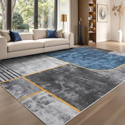 Sour Lemon Rugs Living Room Large 200x300 - Machine Washable Rug - Area Rugs for Bedroom - Large Boho Rug Vintage Rugs Anti Slip Fluffy Carpet for Living Room, Bedroom