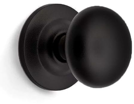 ARCO · Pomello fisso per porta d'ingresso - finitura nera opaca | design rotondo robusto | Pomello decorativo per esterno | Viti di fissaggio incluse