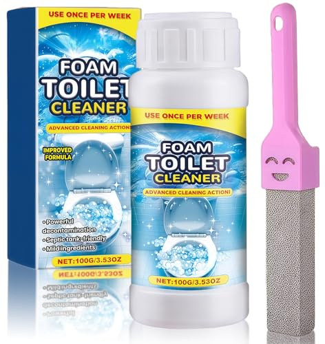 Toilet Cleaner, With a Toilet Brush, Powerful Limescale & Stain Remover, Eliminates Bad Odors, Fast-Acting Formula for Deep Bowl Cleaning, Drain Maintenance 1PCS
