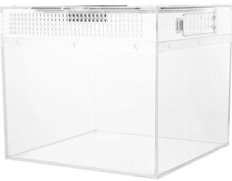 Kisangel Boîte D'habitat Forme Simple pour Animaux Domestiques en Acrylique Transparent Résistance aux Intempéries pour Petits Animaux et Tarentules
