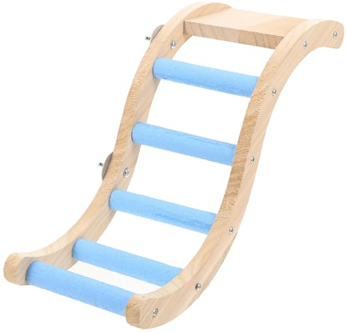 FRCOLOR Échelle à Oiseaux en Bois pour Perroquets, Échelle d'escalade Créative Dispositif d'entretien du Bec, Adaptée aux Calopsittes et Perruches