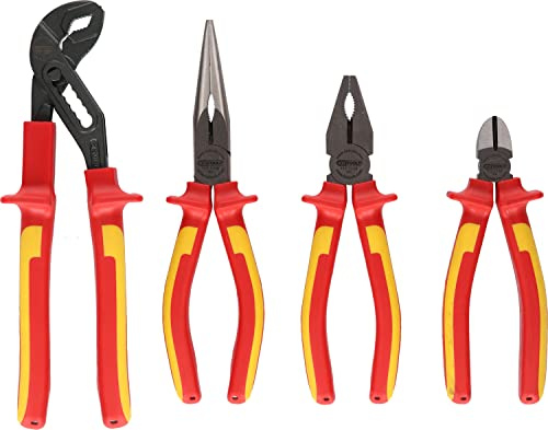 KS Tools 117.1100 Jeu de 4 pinces isolé à poignée bi-composants 1000 V