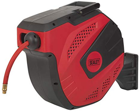 SEALEY sa822 Air slangtrumma bil backkontroll 15 mtr Ø10 mm ID – gummislang