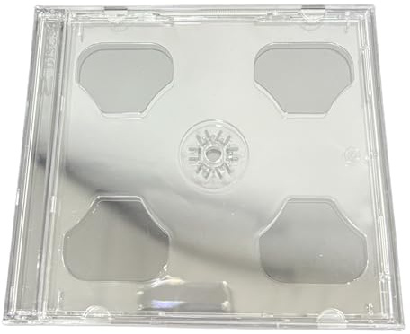 25 x Dragon Trading Clear Double CD DVD Blu Ray Disc Cases – Holds 2 Discs Securely – Standard Jewel Cases for CD, DVD & Blu-ray Storage – Replacement Music Disc Cases – Pack of 25
