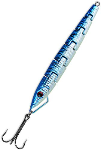 Storfisk fishing & more Norwegen Island und Ostsee Pilker (100 g, 150 g, 300 g) mit Drilling Meerespilker 6-TLG. sektioniert zum Angeln, Gewichte:150 Gramm, Farbe:Blau/Silber