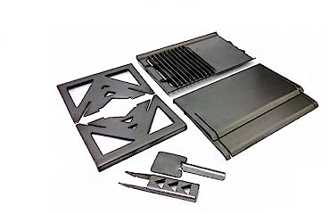 Volcann Portable British Steel Fire Pit BBQ and Cooktop with Spike Grill Holder and Spatula - Flatpack Barbecue Smoker Stove Cook for Travel, Camping, Hiking, Fishing (Large)