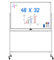 maxtek Mobiles Whiteboard, 120 x 80 cm Doppelseitiges Whiteboard mit Ständer, Magnetische, Aluminiumrahmen - mit Stifte, Schwämme, Magnete