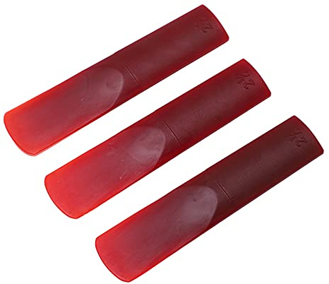 Caña de saxofón alto de 3 piezas, portátil, resistente al desgaste, duradera, avanzada, de resina, para saxofón alto, fácil de limpiar para accesorios de instrumentos musicales(rojo)