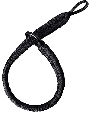 Modonghua Correa de mano de paracord para cámara, correa de mano, correa de mano para todas las cámaras sin espejo, DSLR, SLR y videocámaras con interfaz redonda para fotógrafos (negro)