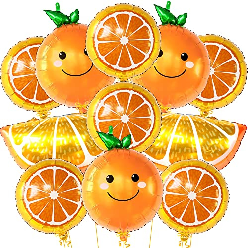KatchOn Huge Orange Fruit Balloons - Pack of 11 | Slice Balloons for Little Cutie Baby Shower Decorations