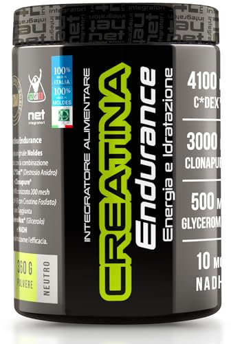 NET Integratori CREATINA ENDURANCE 360g - Creatina Monoidrata Micronizzata Clonapure - Maggiore Resistenza alla Fatica, Massimizza Forza, Potenza e Energia - Allenamenti ad Alta Intensità