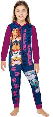 United Labels Pigiama Paw Patrol per ragazze, Blu Rosa, in pile, a manica lunga, pigiama intero, tuta da notte per bambini, rosa/blu, 98-104