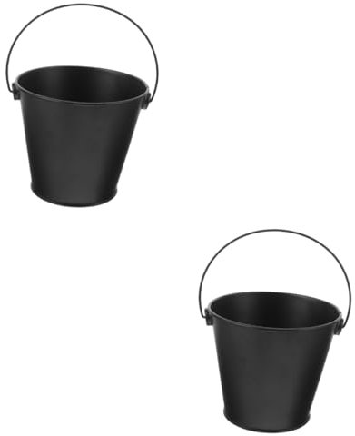 YARNOW Lot De 2 Accessoires pour Barbecue Poêle À Barbecue Seau D'égouttage Accessoire pour Barbecue en Fer Collecteur D'huile Compact