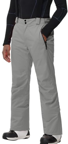 HOTIAN Pantalones de esquí para hombre, pantalones de nieve impermeables, transpirables, cálidos, pantalones para exteriores, tirantes, pantalones de nieve, pantalones de snowboard de invierno