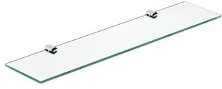 AQUALAVOS Glasablage Bad Glasregal Wand Wandablage Wandregal Badablage Glas Badezimmer 50 cm Badezimmer Regal Glas Klarglas 6 mm ESG Sicherheitsglas Badezimmerablagen