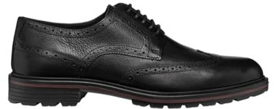 Geox Zapatos con cordones Walk Pleasure Cuero Liso, Negro, Hombre, Negro , 41 EU
