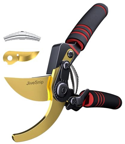 JiveSnip Ciseaux de Jardin en Titane de Qualité Supérieure - Taille d'ouverture Réglable - Sécateur Professionnel Pour Plantes, Haies et Fleurs(Comprend ciseaux + lame)