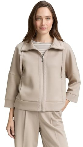 TOM TAILOR Damen 1047715 Sweatjacke, 32208 - Soft Taupe Grey, S EU