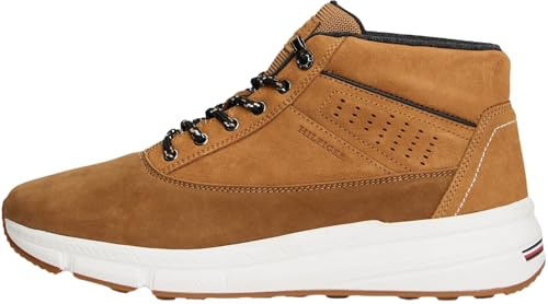 Tommy Hilfiger Men’s Hybrid Leather Ankle Boots, Brown (Desert Khaki), 10.5