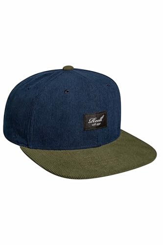 Reell Pitch-Out Keps Herrar - flat brim hatt basebollkeps i manchestertyg Snapback, med skärm Sommar-Vinter Vår Sommar Höst Vinter - One Size mörkblå